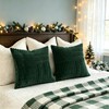 Christmas Green Decorative Corduroy Throw Pillow Covers 18x18 Set of