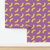 Removable Wallpaper 6ft x 2ft - Purple Banana Whimsical Fruit