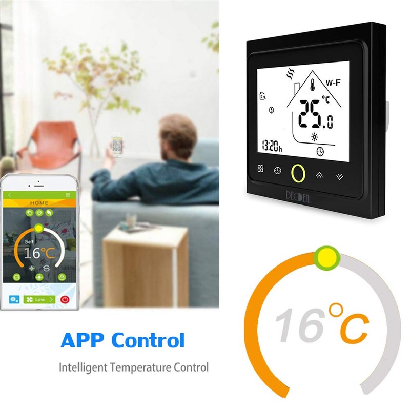 Decdeal Intelligent Room Thermostat with App Control, Compatible with Alexa/Google