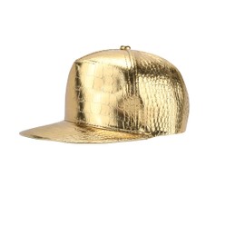 2Pack Hip Hop Gold Hat Rock Flat Brim Bill Hats Adjustable Funny Snapback Hat for Men and Women, Gold, 6 5/8-7 1/4