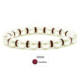 Accents Kingdom Women's Magnetic Bracelet White Tuchi Simulated Pearl Bracelet for Arthritis and Carpal Tunnel, 7.5"