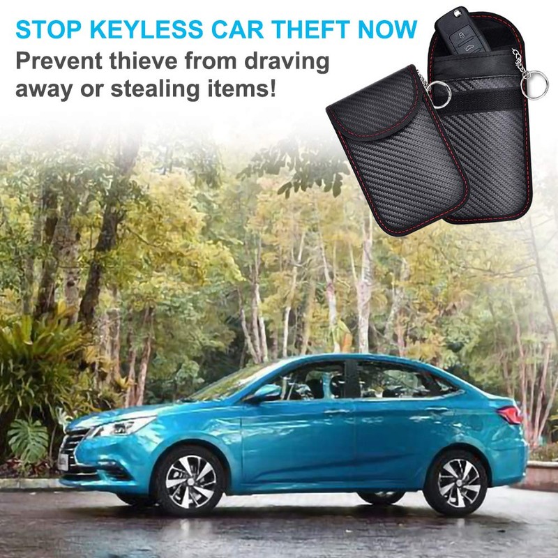 2 Car Key Signal Blocker Pouches，Premium Faraday Cage Car Key