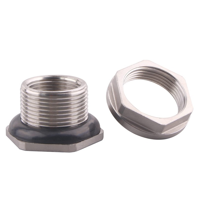 DERNORD 1" Female Bulkhead Water Tank Connector Stainless Steel Bulkhead