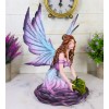 Ebros Gift Large Whimsical Purple Rose Fairy With Large Leaf