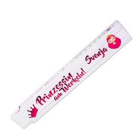 Ruler with Name Svenja and Beautiful Motif - Princess at Work - for Women | Metre Measure | Link Scale Printed with Name | Many Names to Choose From