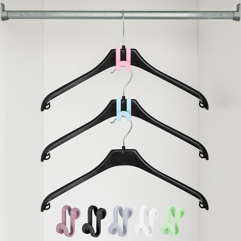 uxcell Clothes Hanger Connector Hooks, 30Pcs - ABS Hanger Hooks,