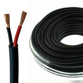 Automotive Round Twin 2 Core Cable 12V/24V Thin Wall Wire for Auto Boat 16.5A, 1mm² (5M Coil)