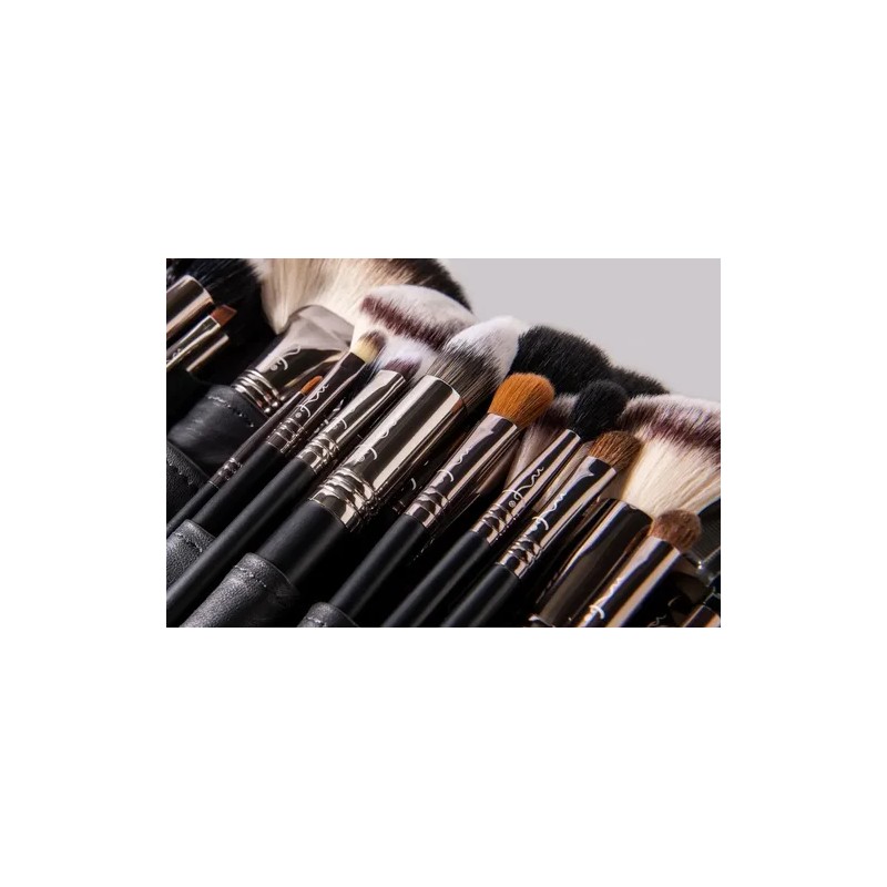 Set Brochas Maquillaje 39 Piezas MF Cosmetics Negro Con Estuche