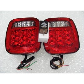 gcdoffroad For Jeep 01-06  TJ LED Tail Lights RED Lens Includes LED with Flasher Relay