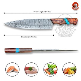 VCC ® Gifts for Mom Mothers Day Mother Women, 8" Professional Damascus Chef Knife - Mother's Day Mom Gift, German High Carbon Stainless Steel Kitchen Knife Set, Mom Birthday Christmas Gift