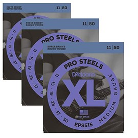 D'Addario Electric Guitar Strings | Pro-Steels | EPS515 | Medium | 3 Pack