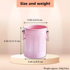 Fkereg Pencil Holder for Desk, Metal Barrel Pen Cup Holder for Desk with Handles, Cute Makeup Brushes Holder, Marker Holder Organizer Storage for Office Classroom Desktop Home (Green)