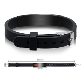 UNICGIFT Medical Alert Bracelet Pre-Engraved EPILEPSY Identification Wristband for Women Adjustable Band Security Clasp Stainless Steel