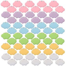 GOKEPO 60 PCS 3D Cloud Charm Pendant Cartoon Cloud Accessories for Jewelry Making Flat back Colorful Bead Cute Resin Crafts Supplies for DIY Earrings Necklace Bracelets Keychain Hairpin Ornaments
