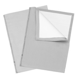 PATIKIL 320x250mm Jewelry Cleaning Cloth 2pcs Polishing Cloth Jun Cotton Cleaning Cloth Double Layer for Gold and Silver Coins Gray