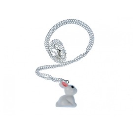 Miniblings Rabbit Necklace 45 cm Rabbit Cute Plastic 3D – White