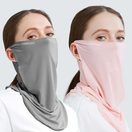 Women's UV Protection Breathable Full Face Cover Mask with Cooling Fabric Pink
