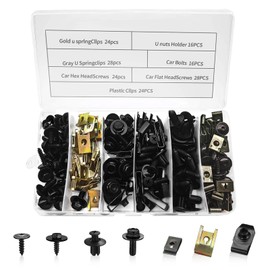 160 Sätze Blechmutter Schraube Mutter Clip Kit, Karosserieschrauben Set Metall U Typ Befestigungsclips Auto Body Undertray Fender Schrauben für Befestigen Reparieren Autoteil
