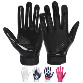 RIGWARL Football Gloves Adult Men, Youth Kids Football Gloves with Super Sticky Grip, Receiver Glove Best Gift for Adult Youth Kids Boys 8-12