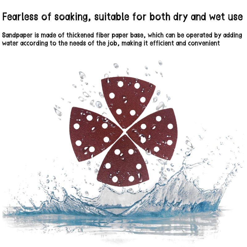 Triangle Grinding-Pads,Sanding Discs,90 Pieces Sanding Pads,93 * 93 * 93mm,andpaper