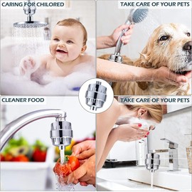 Duschfilter Kalkfilter Dusche, Duschfilter für Wasserenthärter mit austauschbarer Mehrstufen Filterpatrone zur Entfernung von Chlor und Schwermetallen