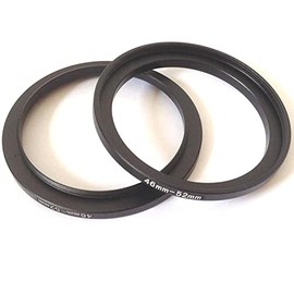 2x Metal 46-52mm Step Up Rings D-SLR Video Camera Lens Connect-ion Size 46mm To 52mm Filter Aperture Connector Adapter Screws Focus Digital Photo Picture View Fix-Ing Photograph Parts Accessories