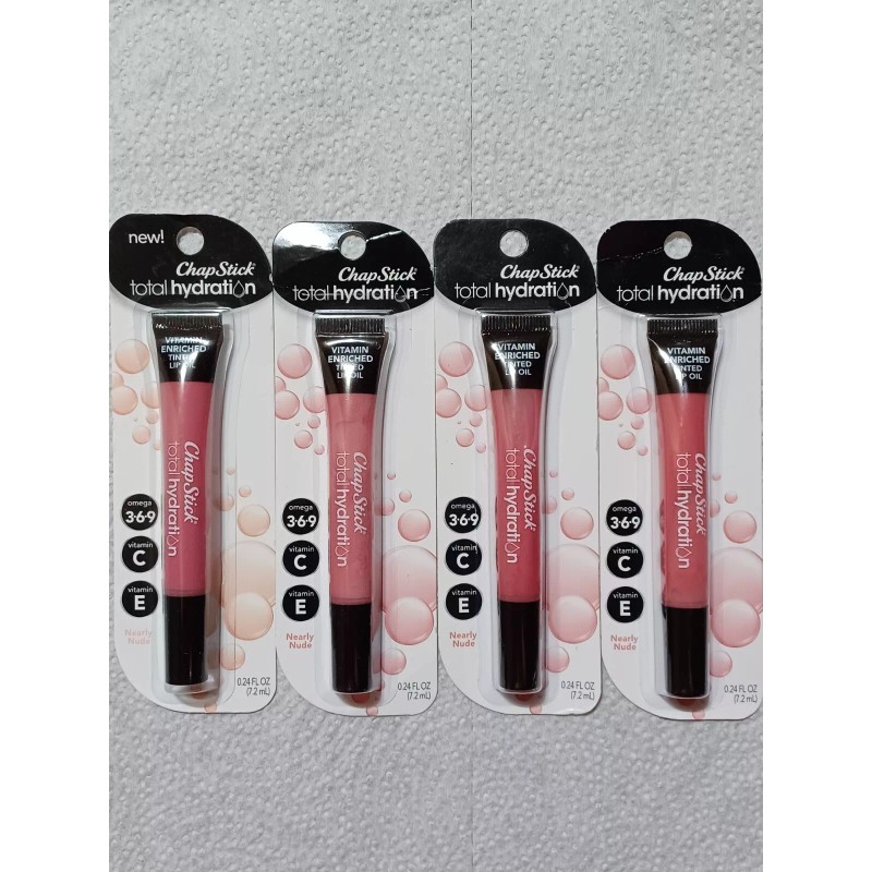 ChapStick 4x ChapStick Total Hydration Tinted Lip Oil ~ Nearly
