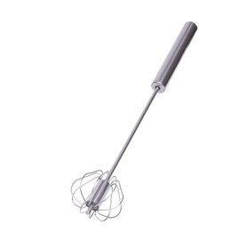 Stainless Steel Egg Whisk Semi-Automatic Whisk Egg Spinner Whizzy whisk Versatile Milk Frother Hand Push Egg Beater Mixer for Whisking Eggs, Cream