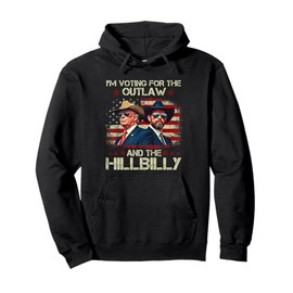 Vintage I'm Voting For The Outlaw And The Hillbilly 2024 Pullover Hoodie