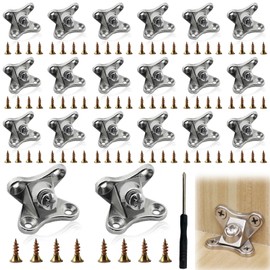 Removable Corner Brace: 20 Pieces Butterfly Corner Brace with 80 Pieces Stainless Steel Screws and 1 Screwdriver, Butterfly Corner Connector, L-Shaped Corner Connector for Wood Cabinets Furniture