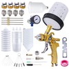 Zeinlenx HVLP Spray Gun with 10Pcs 600ML Disposable Paint Cups,