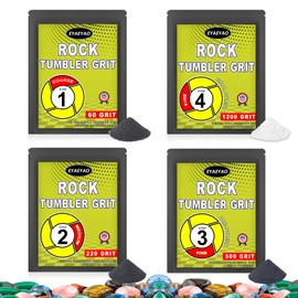 EyaeyaO Rock Tumbler Grit and Polish Refill Kit - Tumbling Grit Media, Polish Up to 13 lbs. of Rocks, Works with Any Rock Polisher, Rock Tumbler Supplies (Bulk Grit Media)