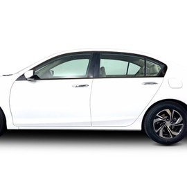 Window Trim Chrome Delete Blackout Precut Vinyl Wrap Overlay Kit Compatible with and Fits Accord Sedan 2013 2014 2015 2016 2017 - Chrome Dark Black Grey