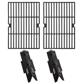 Hiorucet Grill Replacement Parts Kit for Dyna-Glo DGF350CSP DGF350CSP-D DGC350CNP-D DGF350SNP 2-Burner, Gas Grill Heat Tent Plates and Cast Iron Cooking Grill Grates for Dyna Glo Parts Model 70-01-634