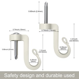 Blifula Q Hanger Screws in Hooks Outdoor Hooks for String Lights and Garage New Year Party Outdoor,Christmas Light Hooks (18 Pack)