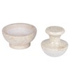 Creative Home Natural Champagne Marble Spice Grinder, Mortar and Pestle