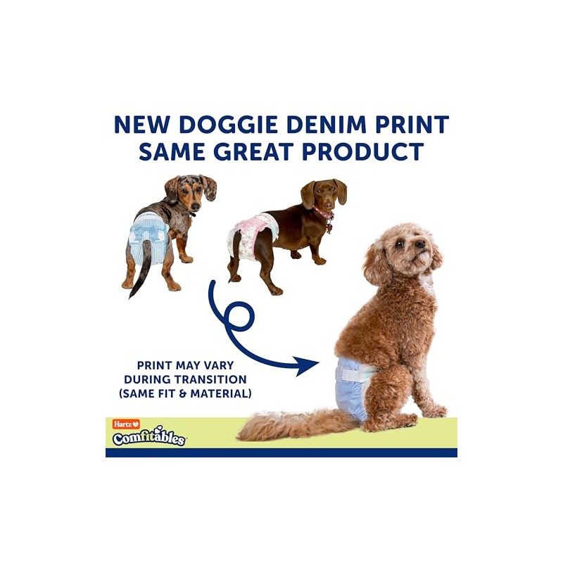 Hartz Comfitables Disposable Dog Diapers, Size Large 26 Count, Comfortable
