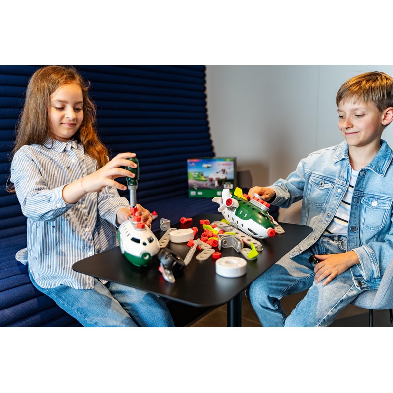 Theo Klein 8790 Bosch Construction Set, 3-in-1 Aircraft Team, Multi-Colour