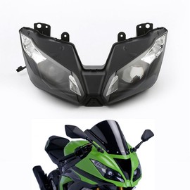 TCMT Black Front Headlight Lamp Assembly Fit For Kawasaki Ninja ZX6R ZX636 2013-2018