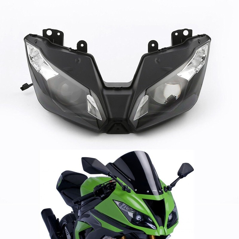TCMT Black Front Headlight Lamp Assembly Fit For Kawasaki Ninja