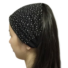 Wrapables Wide Headband Hair Accessory with Sparkles for Dress Up, Black