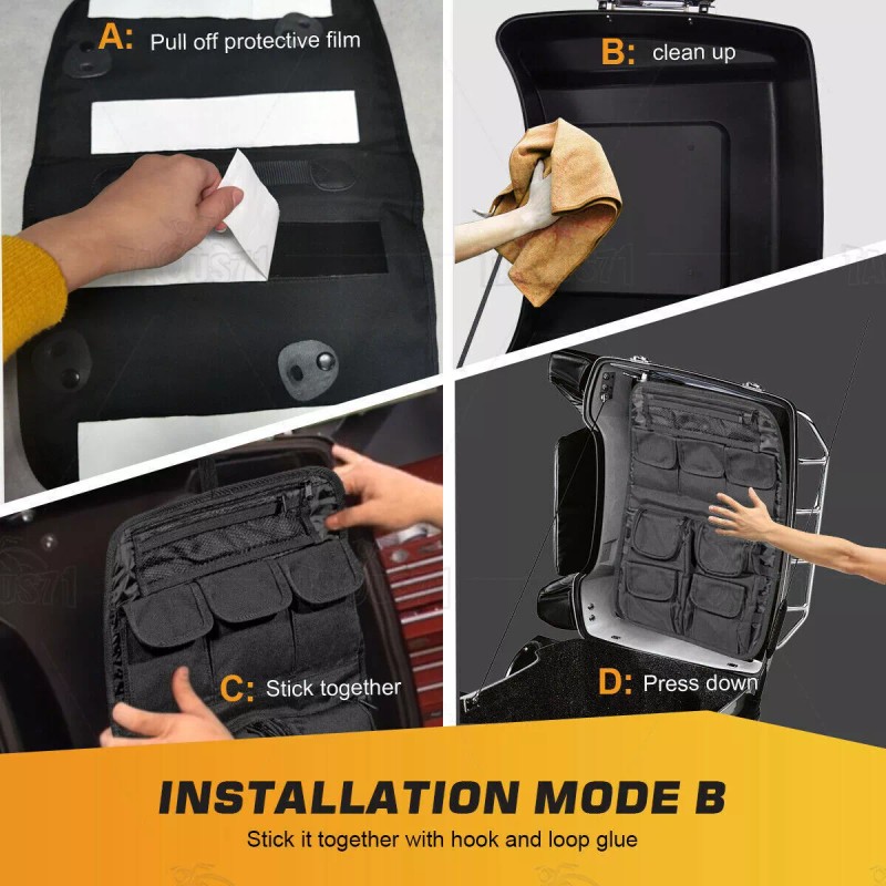 CB Tour Pack Pak Trunk Lid Organizer Pouch Luggage Storage