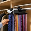 Motorized Tie & Belt Rack with LED Light, Holds 72