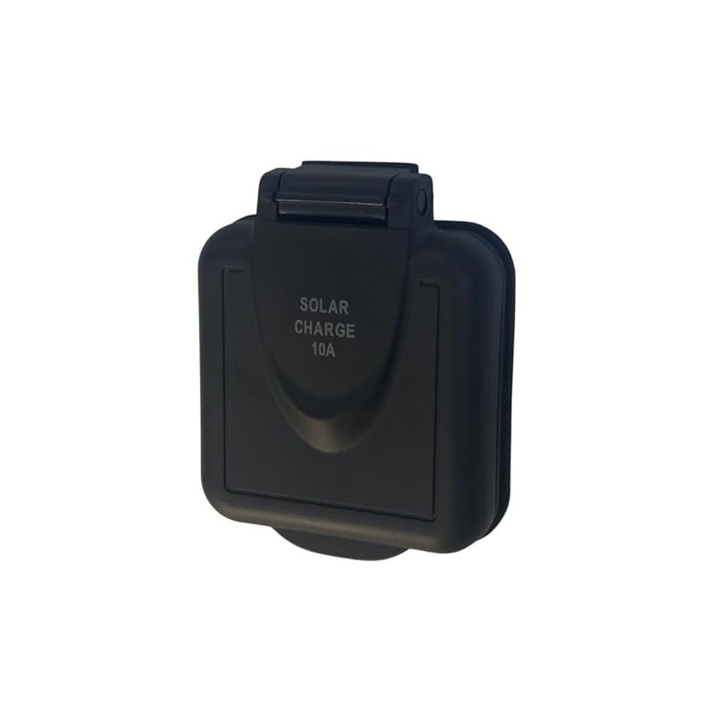 TECHVALET RV 10 Amp Solar Port Inlet Black Marine Grade