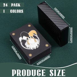 Zubebe 24 Decks Waterproof Playing Cards, Plastic Playing Cards, Black Gold Playing Cards Themed Playing Cards Waterproof Poker Cards Luxury Playing Cards for Adults, Washable, Use for Party and Game
