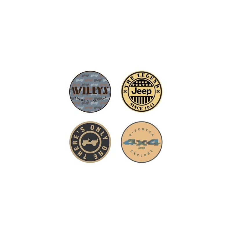 Jeep Sticker 4-Pack Willys There's Only One, The Legend, There's