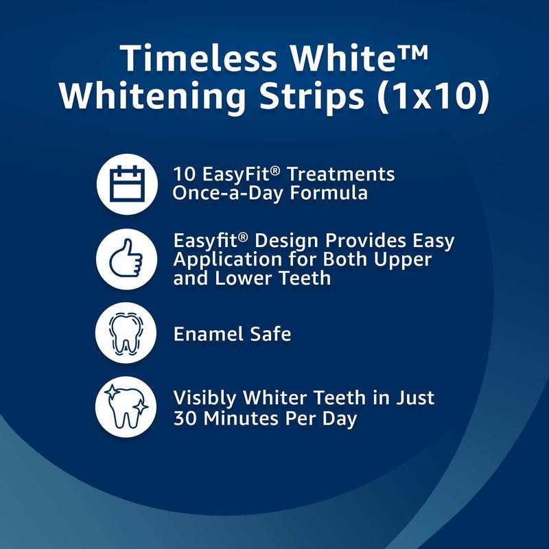 Equate Timeless Whitening Strips 20 Count Teeth Stain Removal Enamel