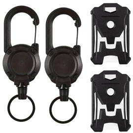 4 pcs Retractable id Badge Holder, id Badge Holder with Belt Clip, Retractable Reel, Durable Spring, for Work, School, Events, Offices