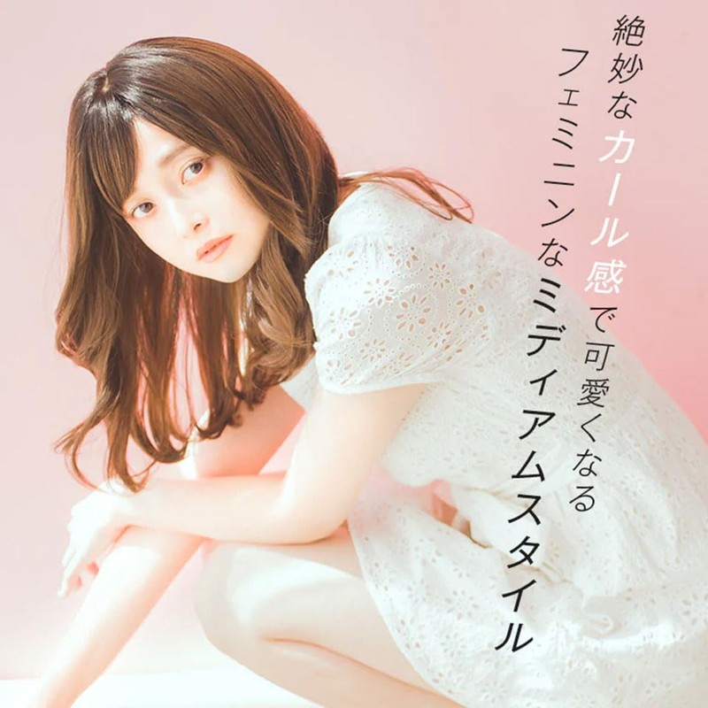 LINEASTORIA Full Wig, Medium, Semi-Long, 5 Colors, M, Ciel Curl