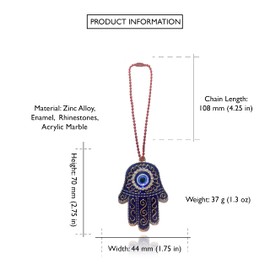 Lucky Hamsa Hand and Evil Eye Car Charm Red String Bead Good Luck and Protection Car Hanging Decor Ornament